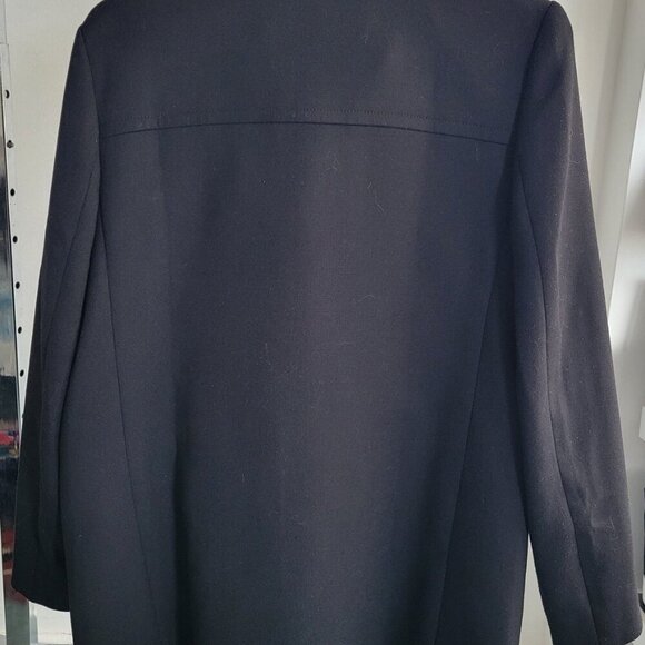 ANN TAYLOR BLACK DOUBLE BREAST WOOL JACKET (Size: Large) - Picture 3 of 12